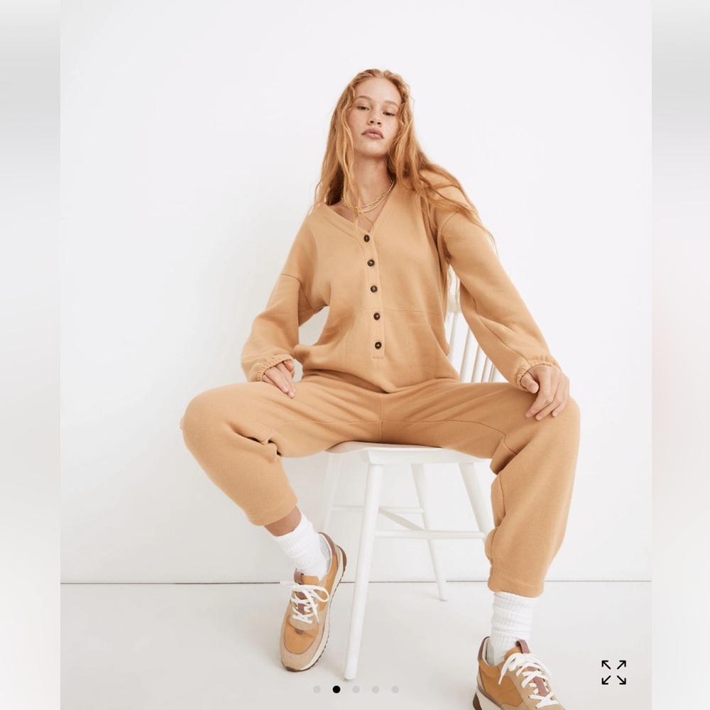 Madewell MWL Betterterry Coverall Jumpsuit Dried Straw - Size M